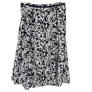 RQT size 12 cream and black floral long skirt